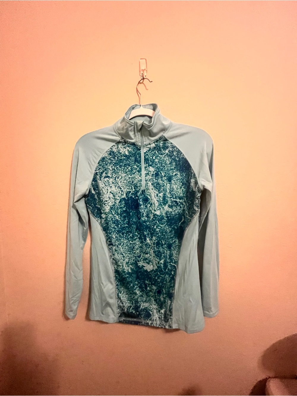 C9 by Champion Athletic Top Blue Green Marble Quarter Zip size s/p